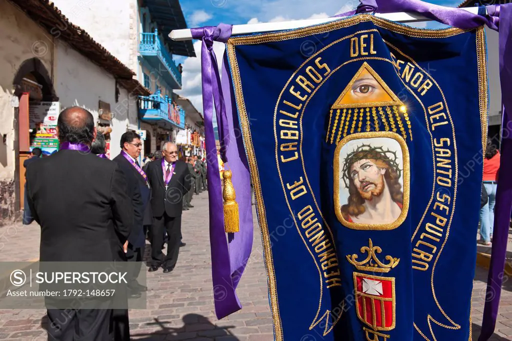 Peru, Cuzco Province, Cuzco, listed as World Heritage by UNESCO, Easter, Easter Monday, a procession of Christ on Earthquakes, patron of the city of C...