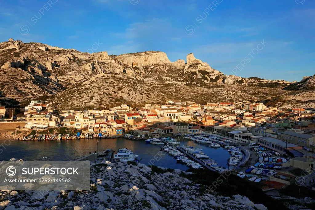 France, Bouches du Rhone, Marseille, 8th arrondissement, Les Goudes, harbour