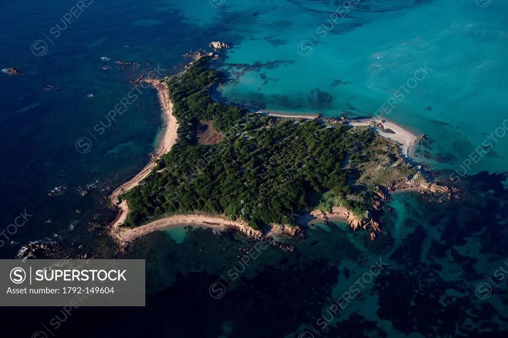 France, Corse du Sud, Ile de Piana, Pointe de Sperone aerial view