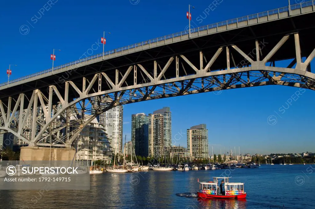 Canada, British Columbia, Vancouver, Granville Bridge on renovat district of Granville island