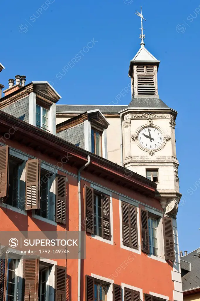 France, Savoie, Chambery, the old city, frontages on the square St Leger