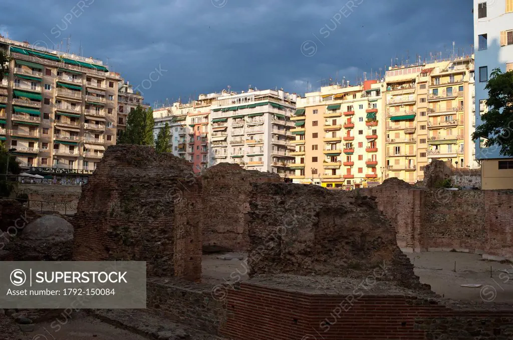 Greece, Macedonia, Thessaloniki, the Roman vestiges of the Imperial Palace of Galerius along Gounari avenue