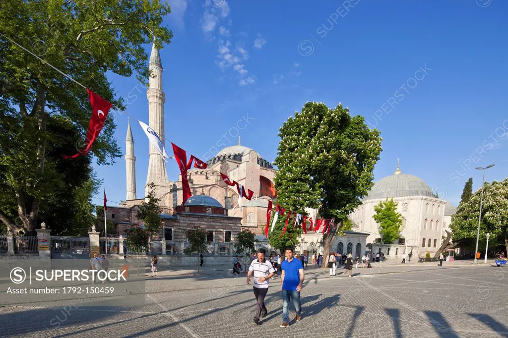 Turkey, Istanbul, historical centre listed as World Heritage by UNESCO, Sultanahmet district, Aya Sofya Hagia Sophia or St. Sophia