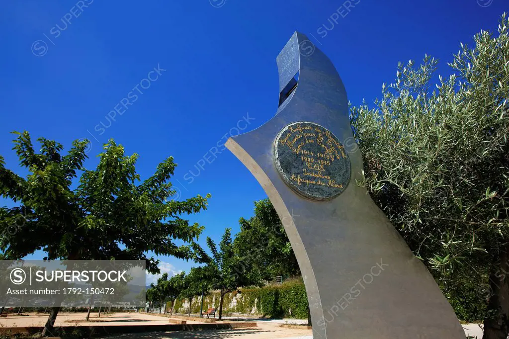 France, Bouches du Rhone, Marseille, 12th district, of Mount Olivet, war memorial