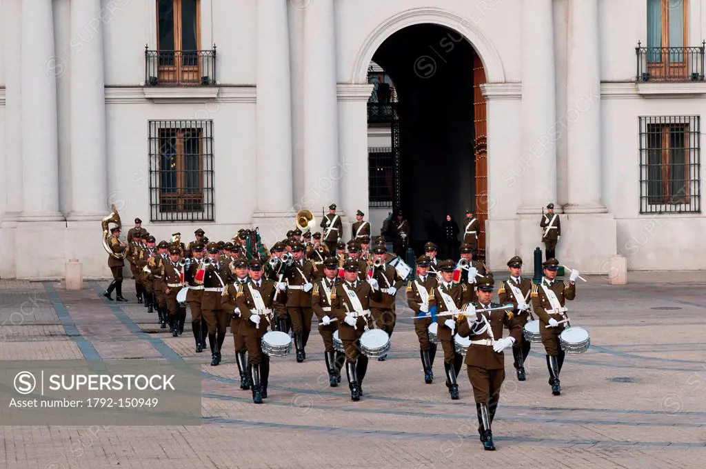 Chile, Santiago de Chile, Changing of the Guard at Palacio de la Moneda