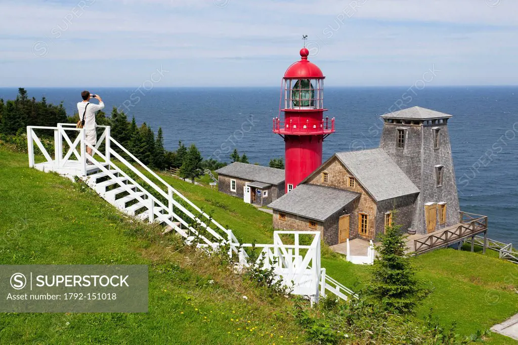 Canada, Quebec Province, Gaspe Peninsula, Pointe a la Renommee historic site, the lighthouse