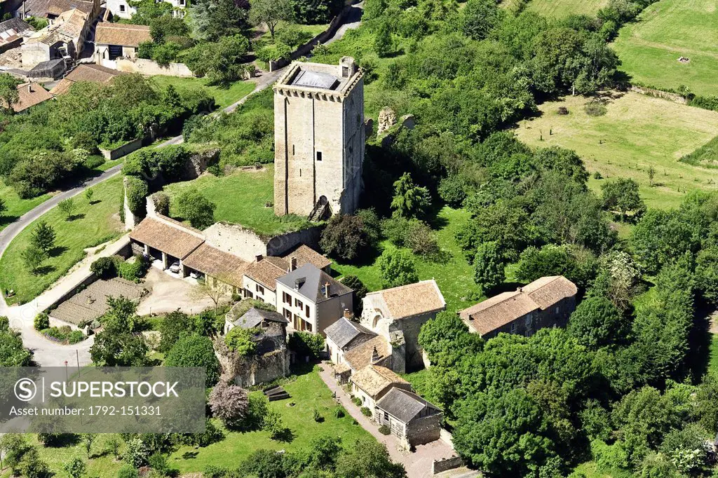 France, Vienne, Moncontour the dungeon aerial view