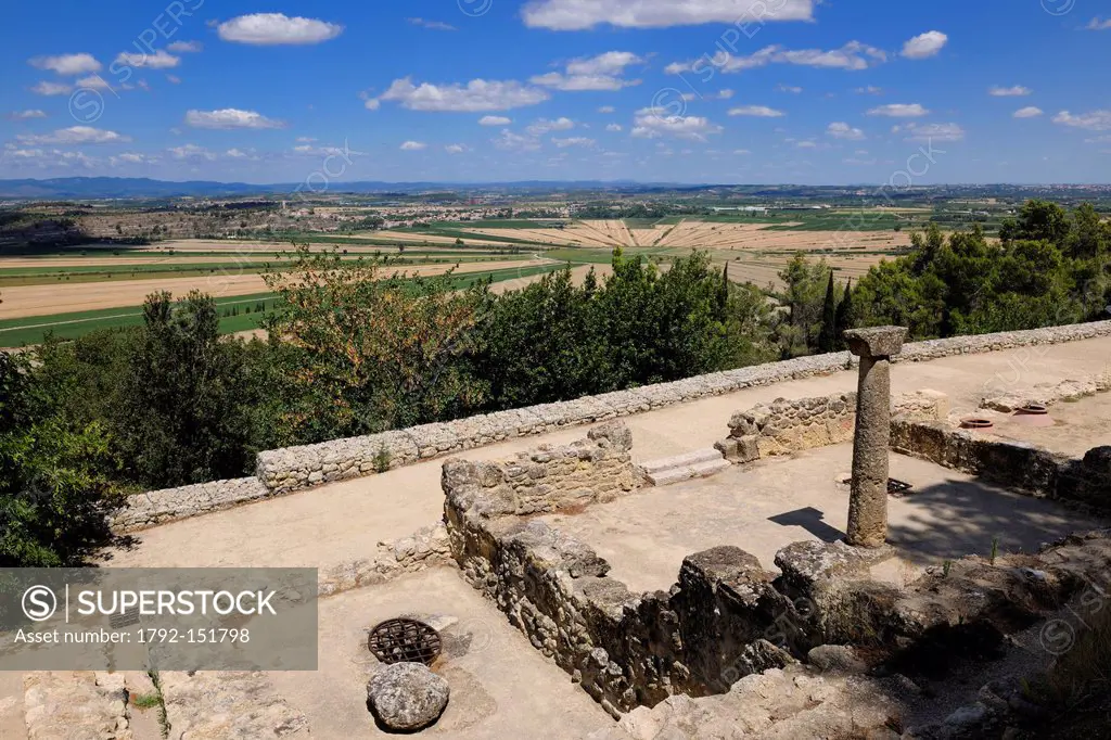 France, Herault, Nissan lez Enserune, the Oppidum d´Enserune is an ancient hill town between the sixth century BC and first century AD, the former Eta...