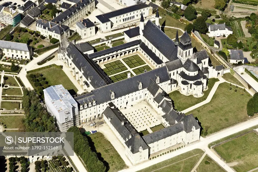 France, Maine et Loire, Loire Valley listed as World Heritage by UNESCO, Fontevraud, the abbey was built from 1105 to 1160 of the effigies of three Pl...