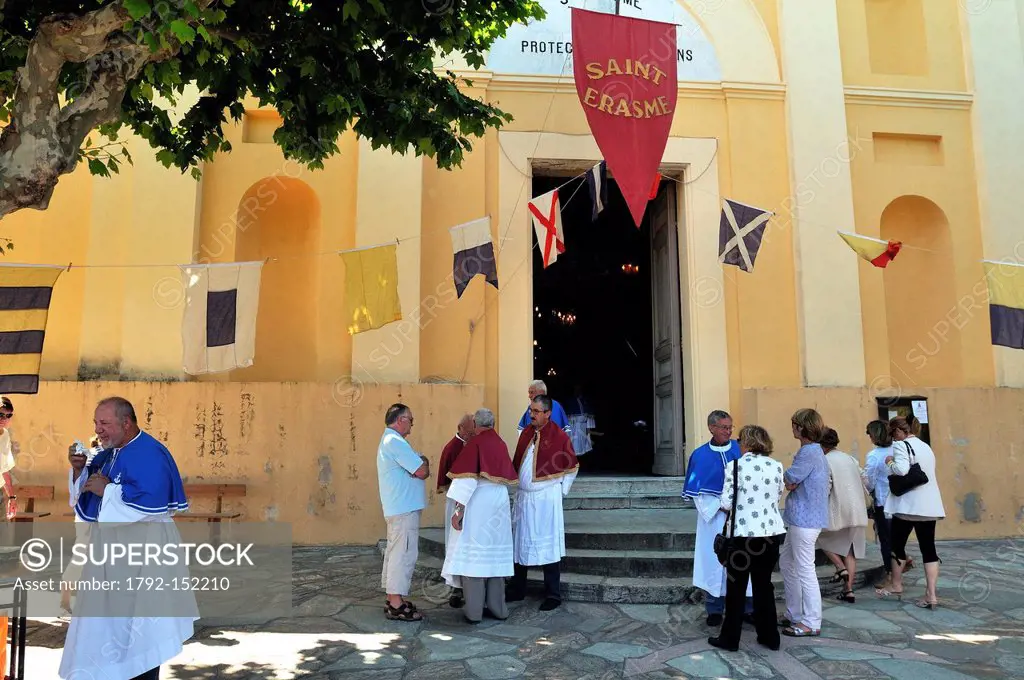 France, Haute Corse, Cap Corse, Erbalunga, celebration of the St Erasmus, patron of marine