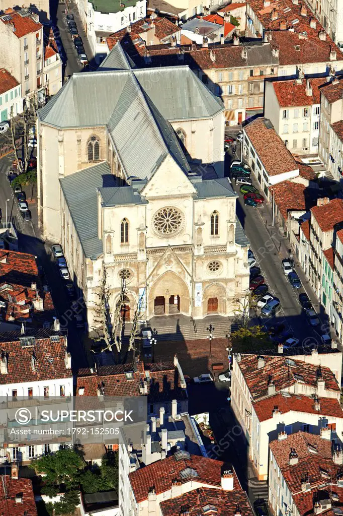 France, Bouches du Rhone, Marseille, 5th district, Longchamp, St Michael the Archangel aerial view