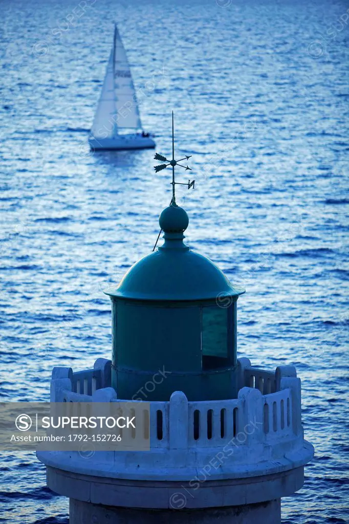 France, Bouches du Rhone, Marseille, 7th arrondissement, Pointe du Pharo, La Desirade Lighthouse