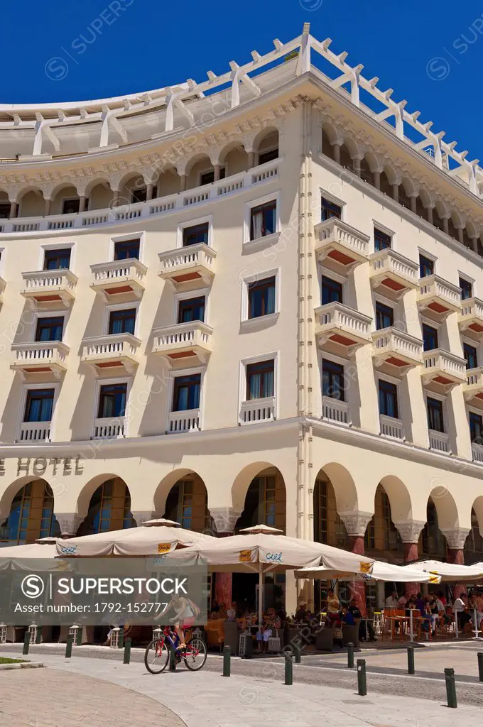 Greece, Macedonia, Thessaloniki, the hotel Electra Palace and its neo_byzantin style on the Aristotelous square, the heart of the searesort