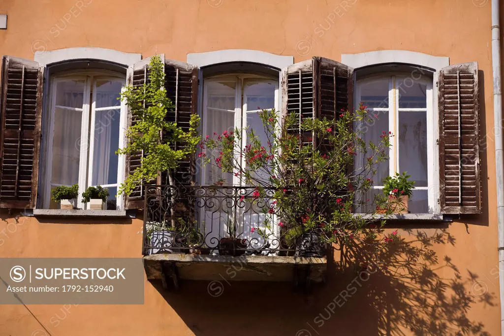 France, Savoie, Chambery, detail of architecture in the old town on Place St Leger