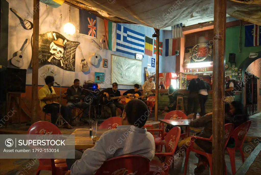 Cape Verde, Sao Vicente island, Mindelo, concert in the bar of the water_sports club