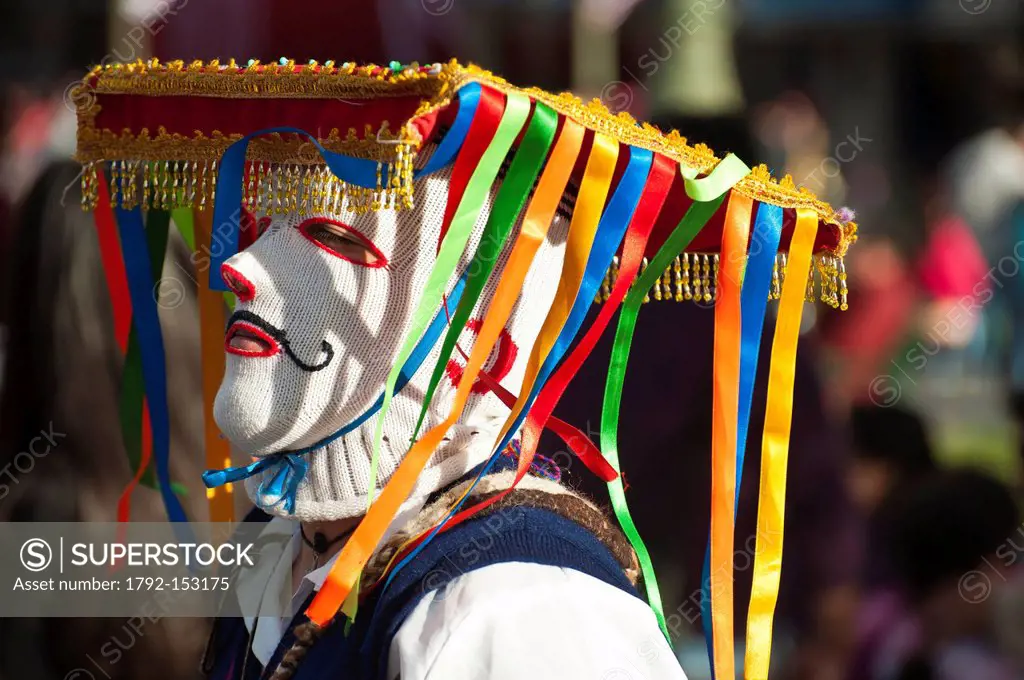 Peru, Cuzco province, Cuzco, listed as World Heritage by UNESCO, dancer interpreting QhapacQola, satire dance