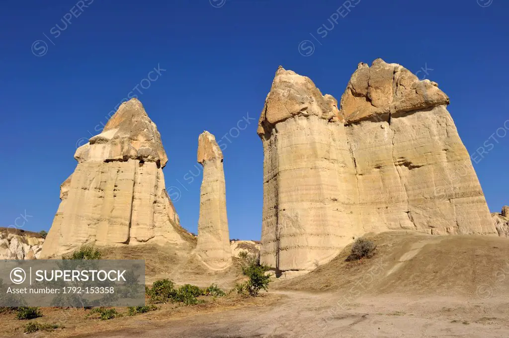 Turkey, Central Anatolia, Cappadocia listed as World Heritage by UNESCO, near Uchisar, Love Valley