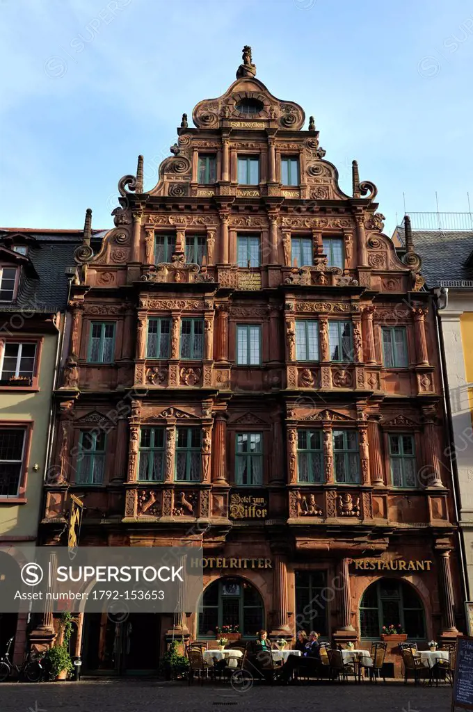 Germany, Baden Wrttemberg, Heidelberg, Hauptstrasse the main street, House Ritter, Haus zum Ritter, built in 1592 for the Huguenot merchant Charles Ar...