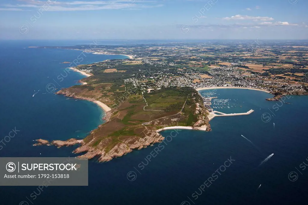 France, Cotes d´Armor, Cote de Penthivre, Erquy, le Cap d´Erquy aerial view
