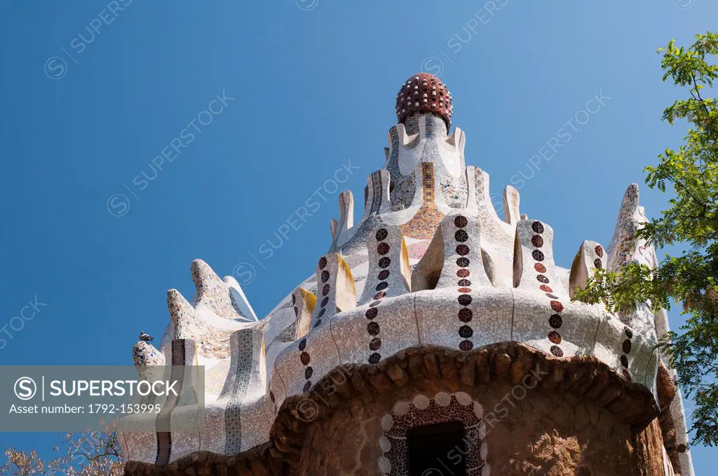 Spain, Catalonia, Barcelona, Gracia District, Guell Park by Antoni Gaudi, listed as World Heritage by UNESCO