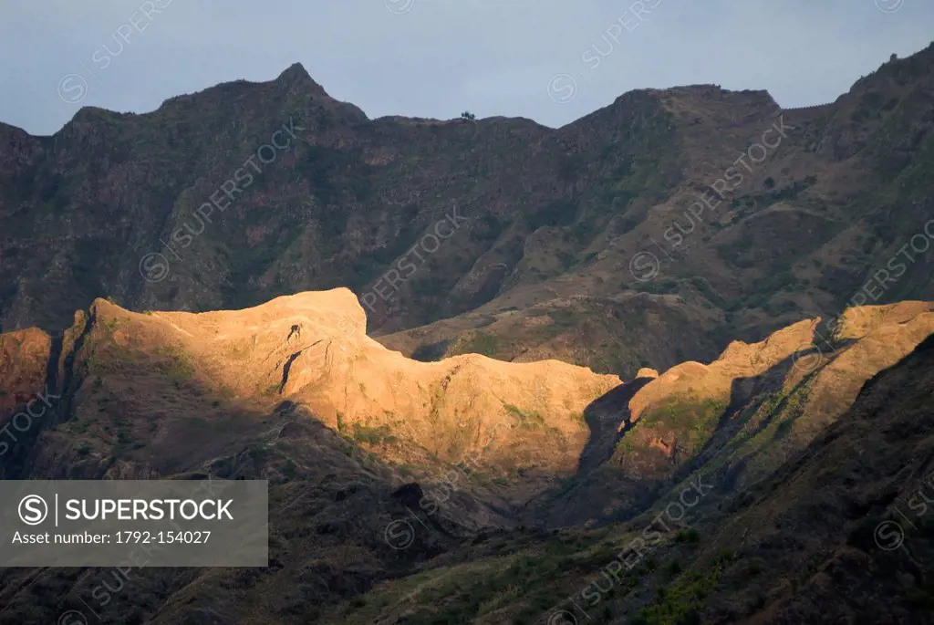 Cape Verde, Santo Antao island, Ribeira Grande, the last shelves of the sun on the mountains of Ribeira Grande