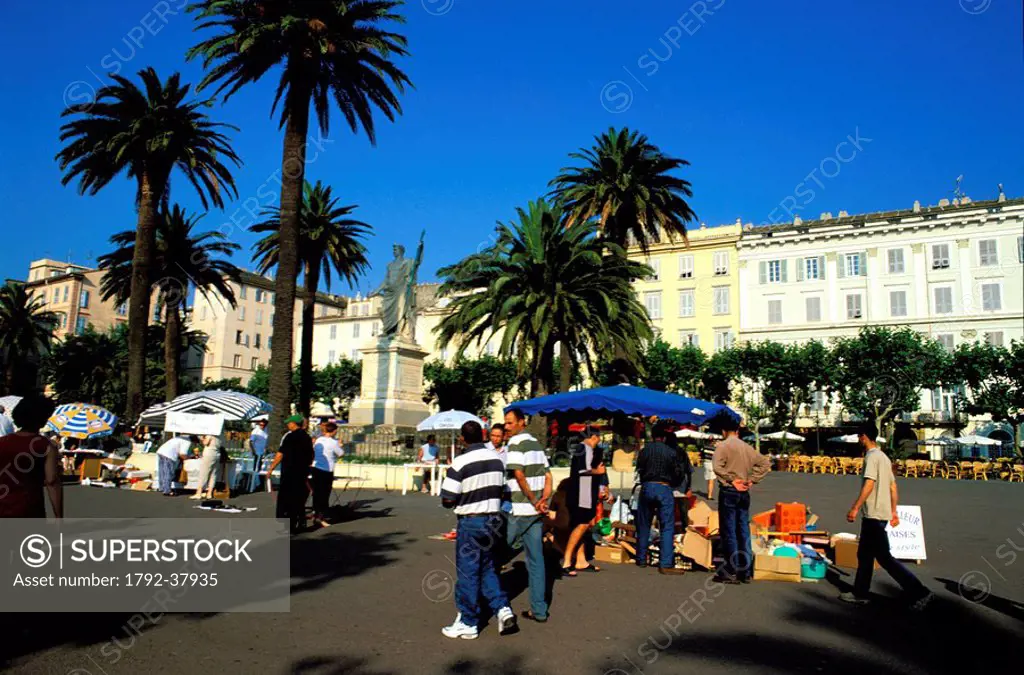 France, Haute Corse, Bastia, flea market on Saint Nicolas square