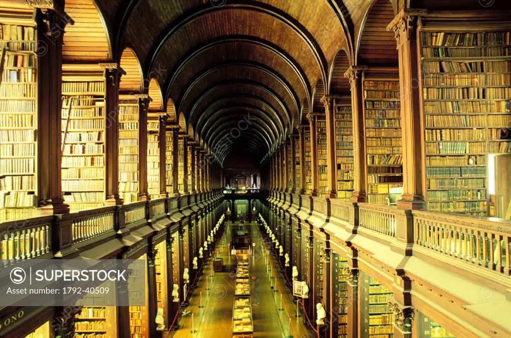 Ireland, Dublin, Trinity College, the old library