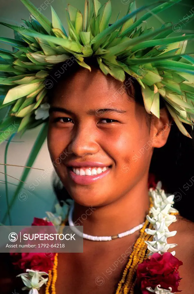 France, French Polynesia, Society Islands archipelago, island of Huahine, dancer from the village of Parea