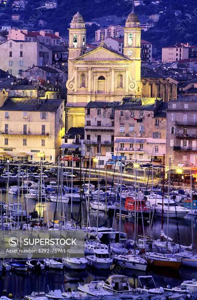 France, Haute Corse, Bastia, Saint Jean Baptiste church and the old harbour