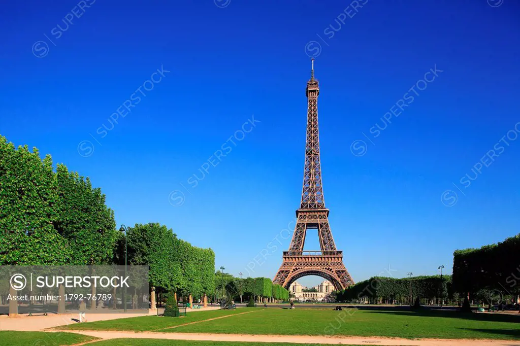 France, Paris, Eiffel Tower and Champs de Mars