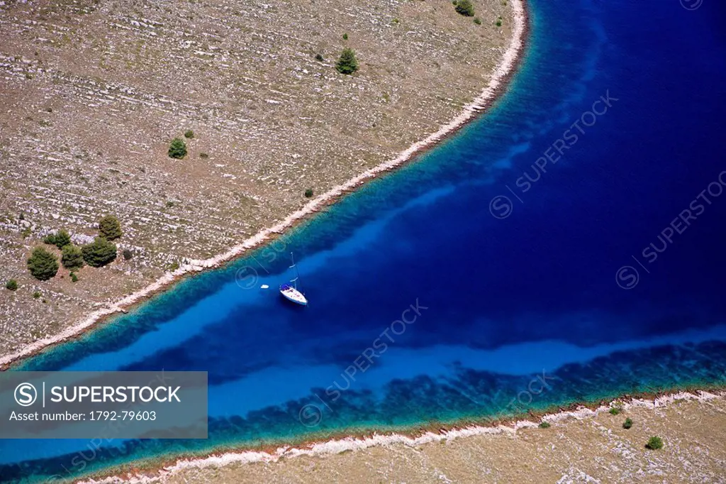 Croatia, Dalmatia, Dalmatian coast, Kornati archipelago, National Park aerial view