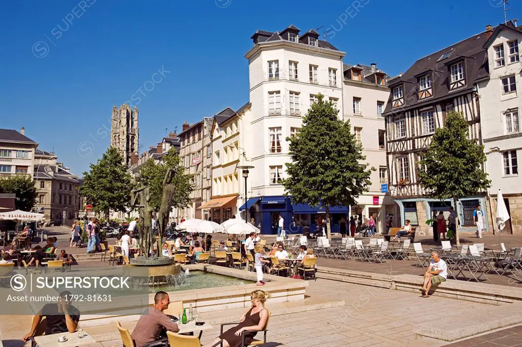 France, Seine_Maritime 76 Rouen, Old City, Espace Palais Terrace