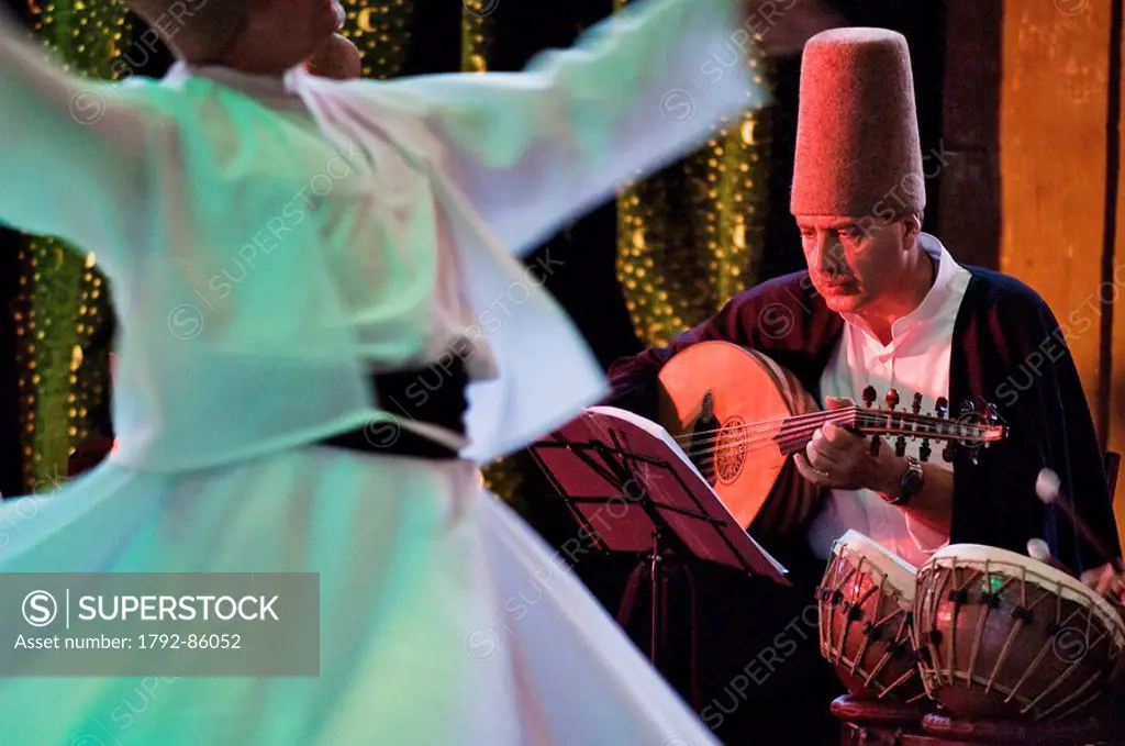 Turkey, Istanbul, Galata Mevlevi convent, whirling dervishes