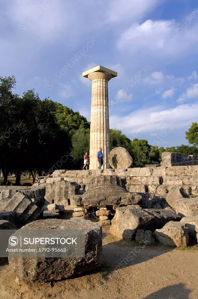 Greece, Peloponnese, Olympia, site listed as World Heritage by UNESCO, Zeus Temple
