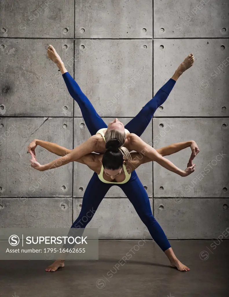 Two women exercising together