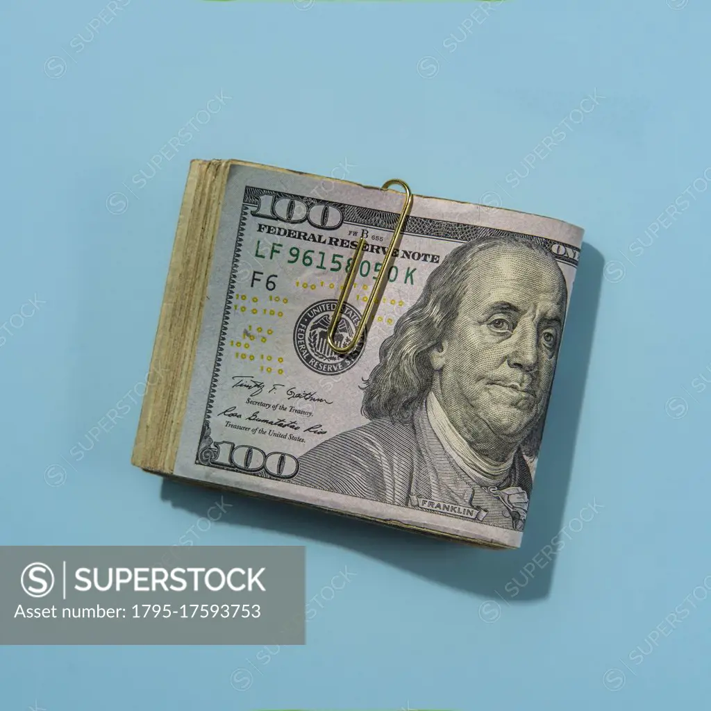 Wad of US dollar bills