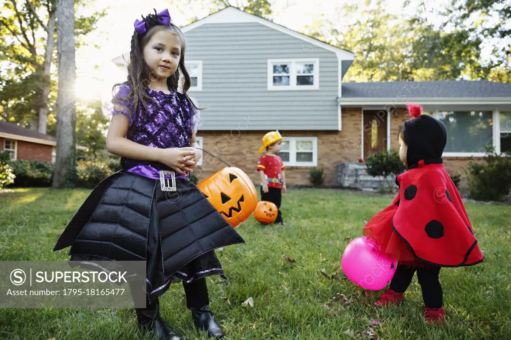Girl trick or treating