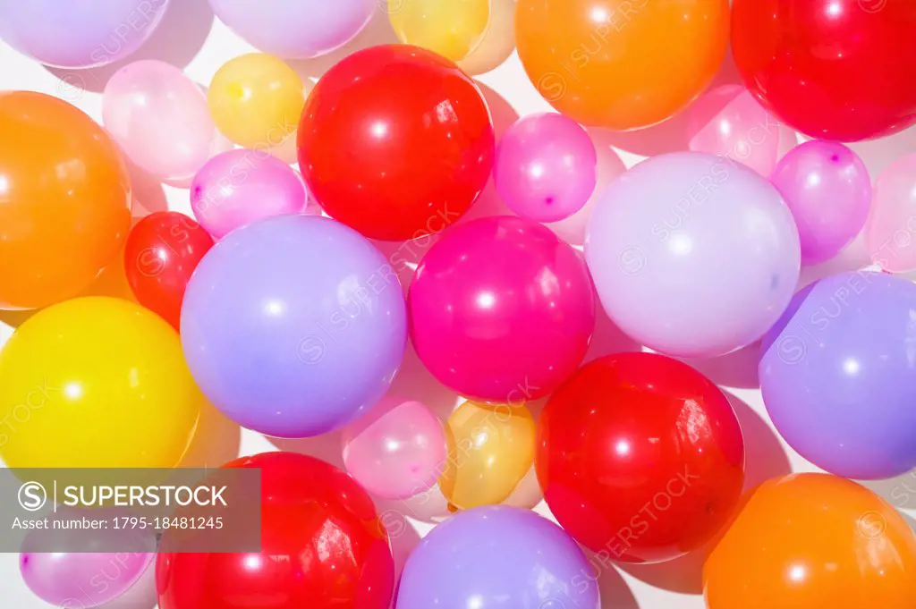 Wall of colorful balloons