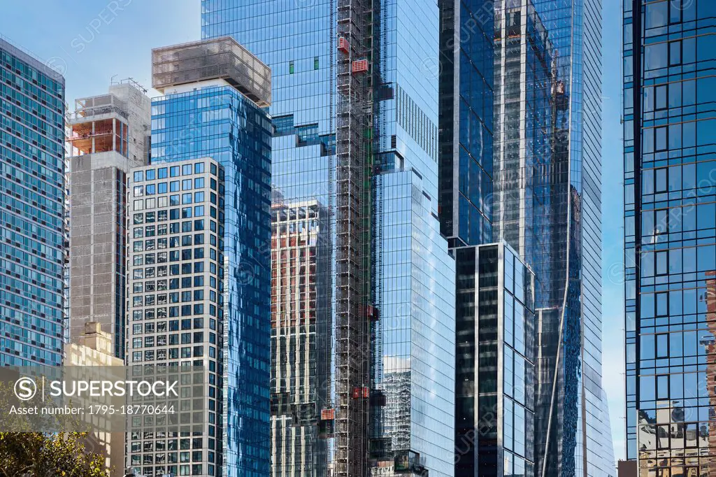 USA, New York, New York City, Skyscrapers at Hudson Yards