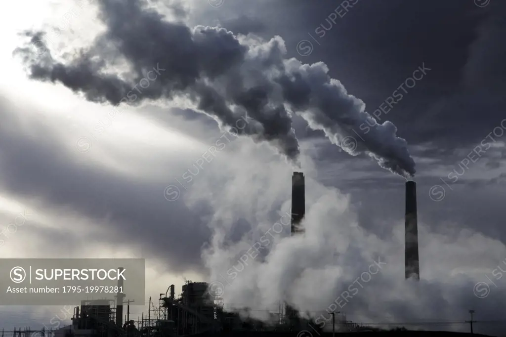 United States, Arizona, Holbrook, Smoke from coal processing plant