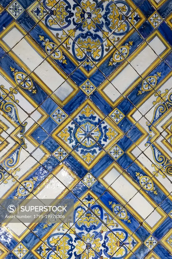 Portugal, Lisbon, Traditional Portuguese ceramic tiles Azuelos