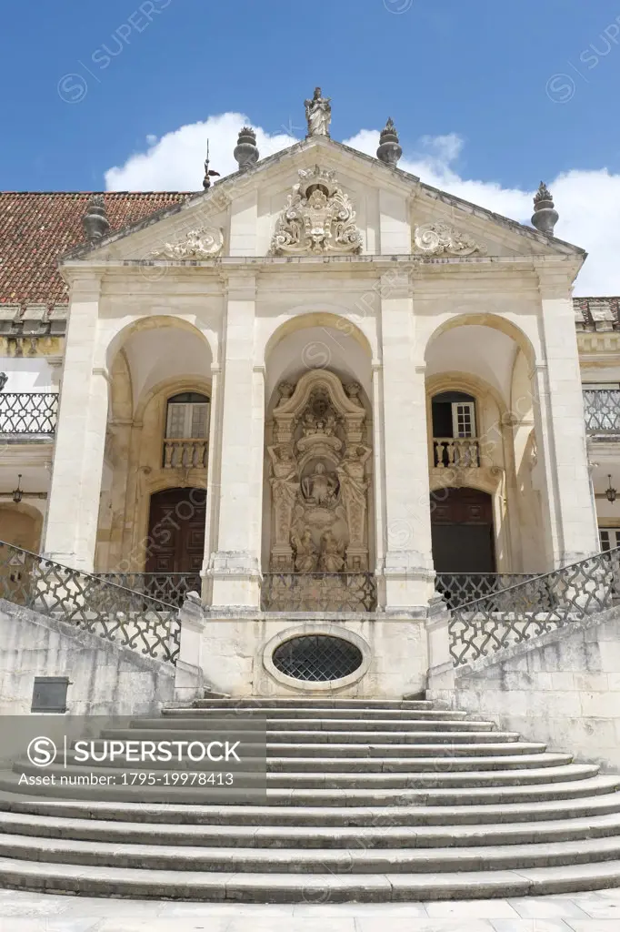 Portugal, Coimbra, Facade of University of Coimbra