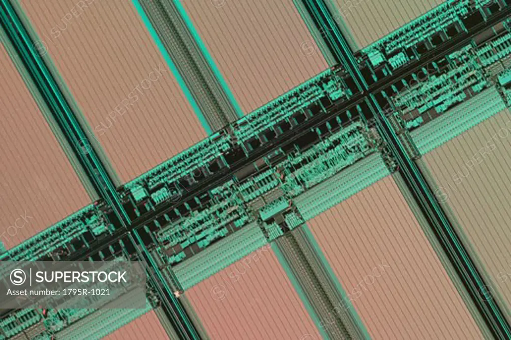 Closeup of computer chips
