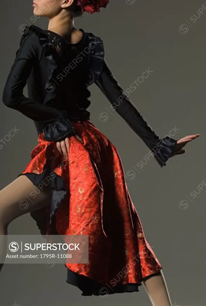 Female flamenco dancer posing