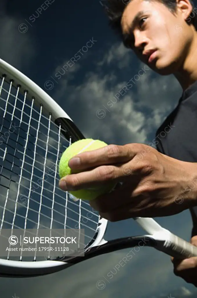 Close-up of tennis player