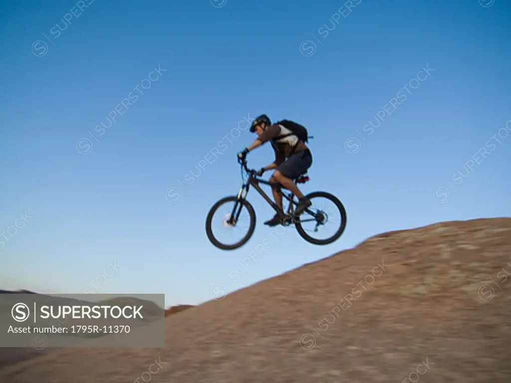 Man riding mountain bike