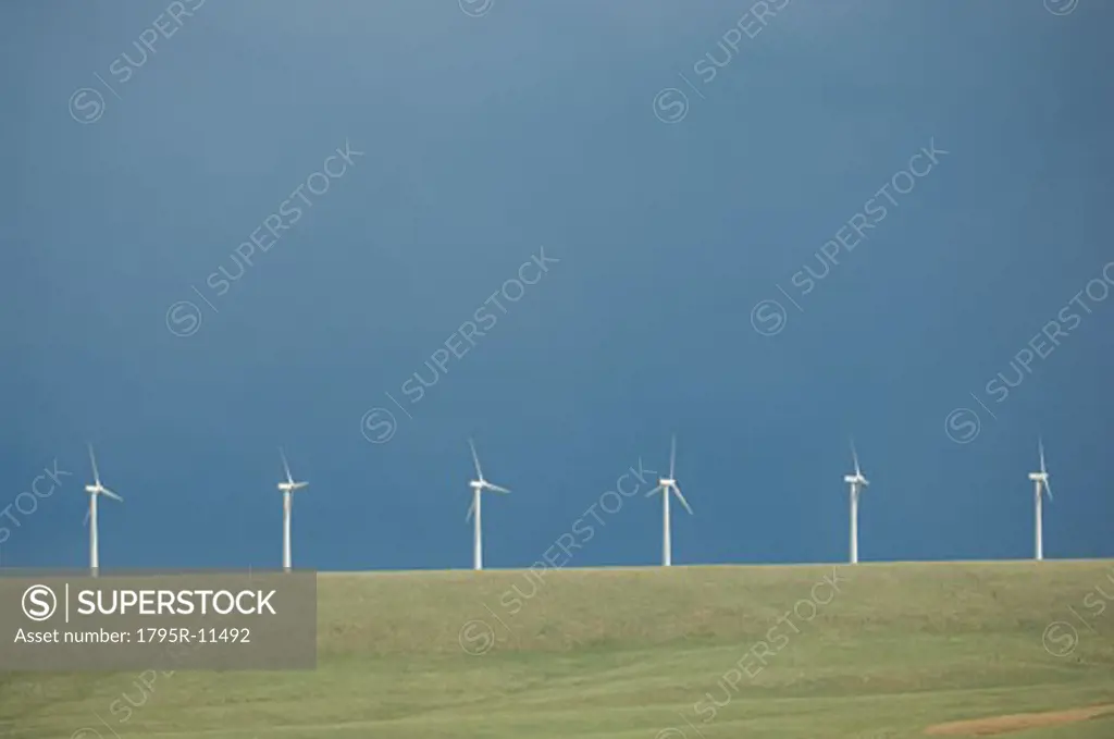 Row of energy windmills