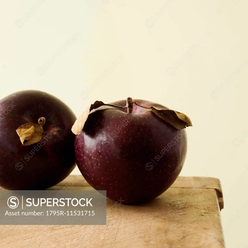 Studio shot of purple apples
