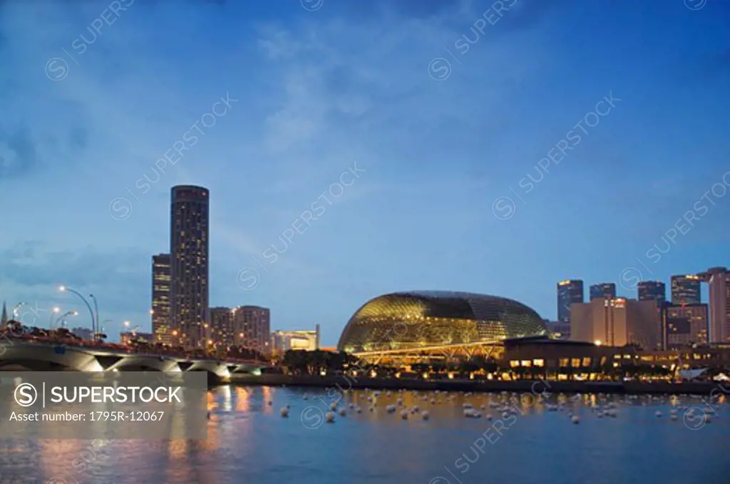 Esplanade Marina Promenade and Theatres on the Bay Singapore River Singapore