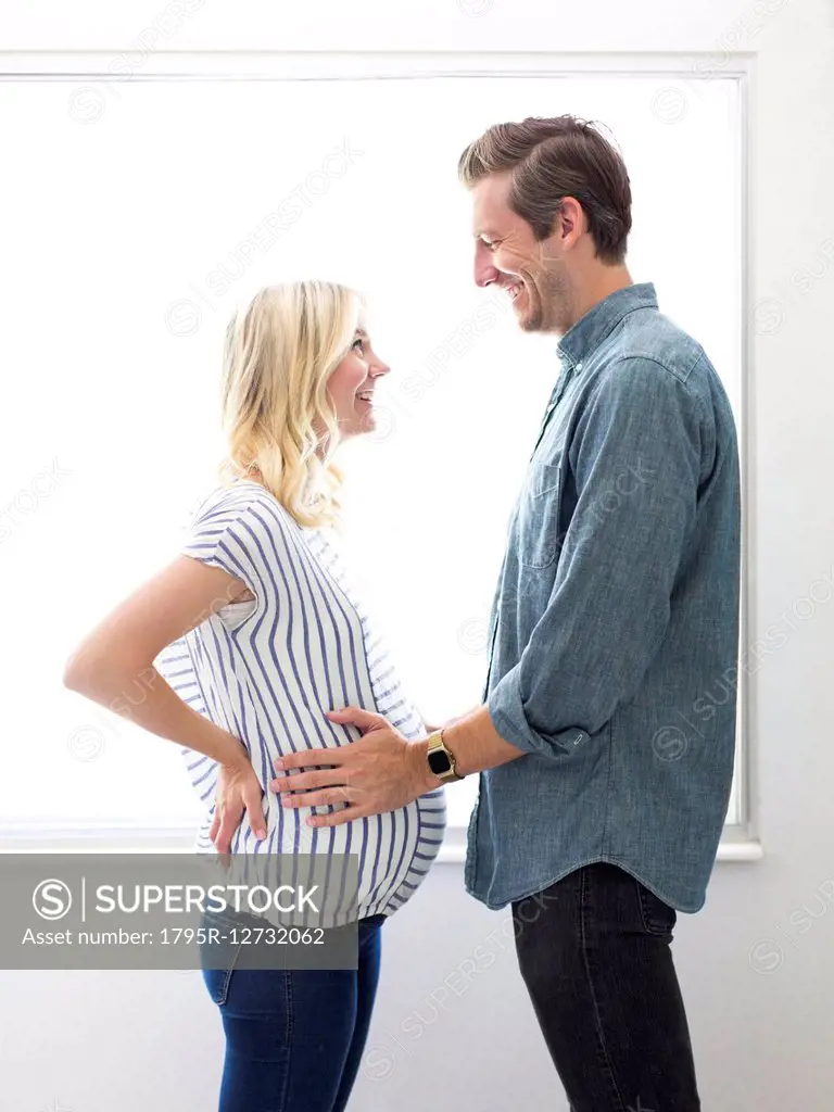 Husband with pregnant wife